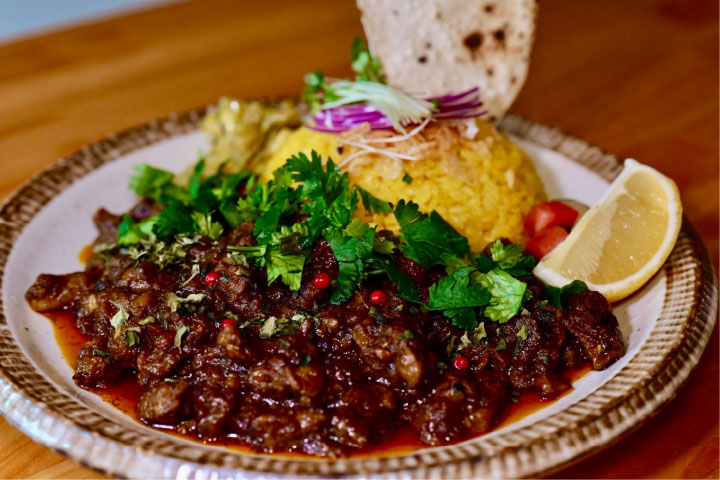 粗挽きラムキーマカレー